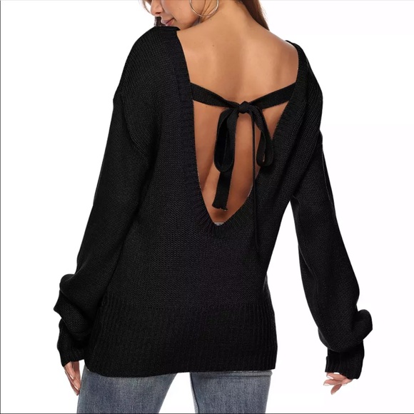 5⭐️Fave Sexy Soft Open Tie Back Sweater - Picture 2 of 4